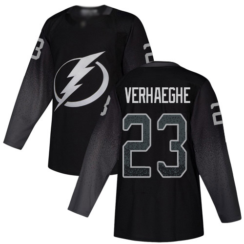 Adidas Tampa Bay Lightning Men #23 Carter Verhaeghe Black Alternate Authentic Stitched NHL Jersey->tampa bay lightning->NHL Jersey